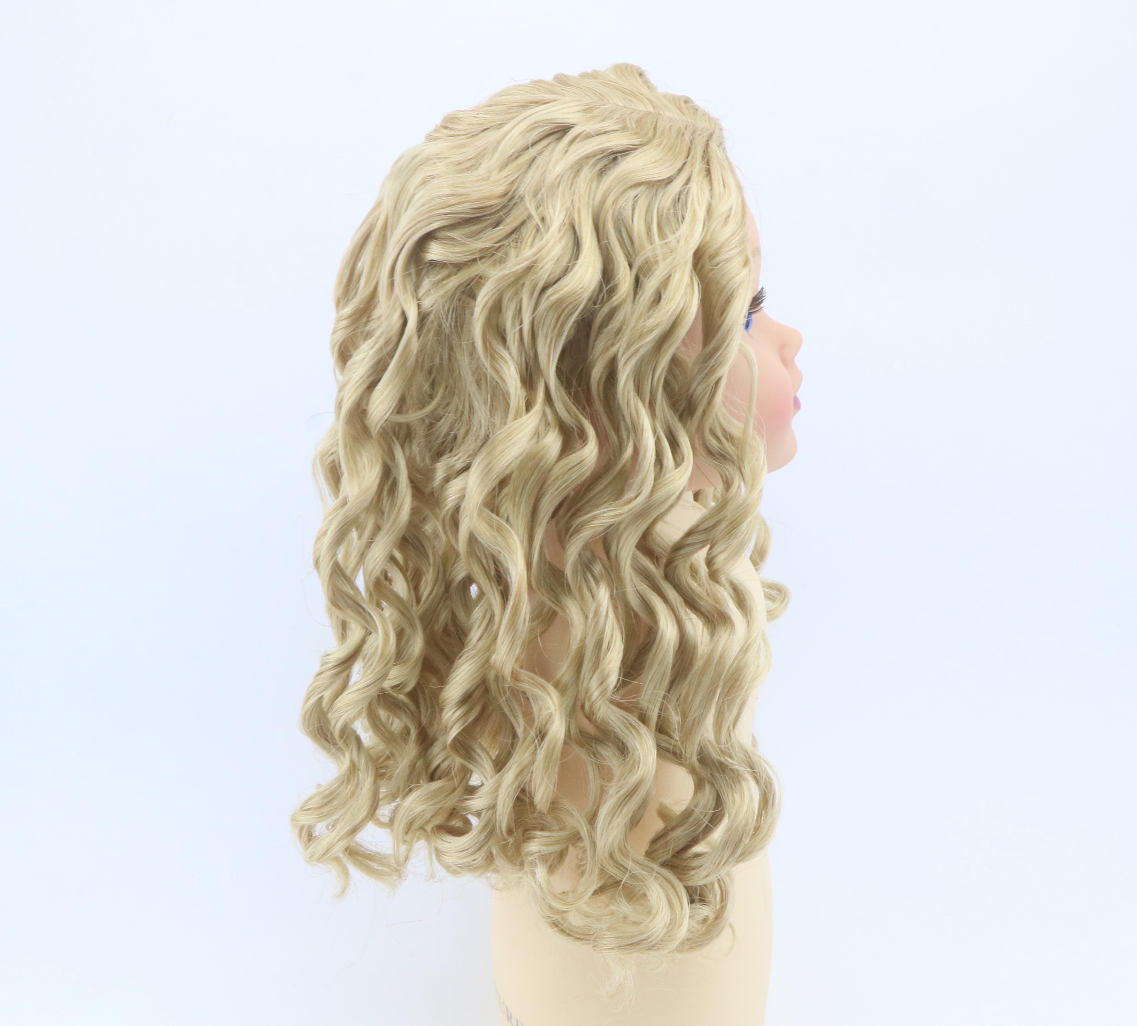 Long Curly Blonde Replacement Wig for Standard 18'' Girl Doll | Soft Synthetic Doll Hairpiece Secondary image
