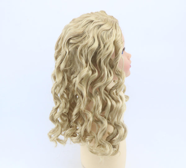 Long Curly Blonde Replacement Wig for Standard 18'' Girl Doll | Soft Synthetic Doll Hairpiece
