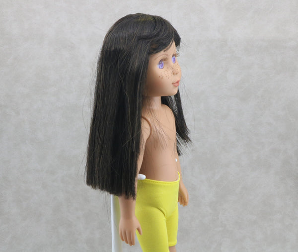 Long Dark brown Wig for 14.5'' Doll WellieWishers hair