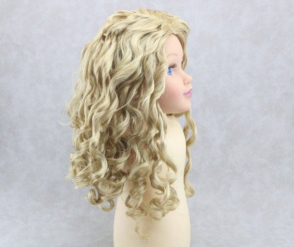 Long Curly Blonde Wig for Tannis Custom 18'' Doll hair