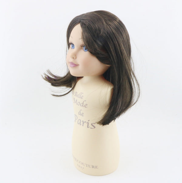 Brunette Wig with Purple Streak for 18" Doll