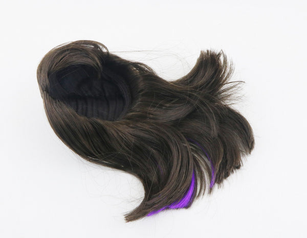Brunette Wig with Purple Streak for 18" Doll