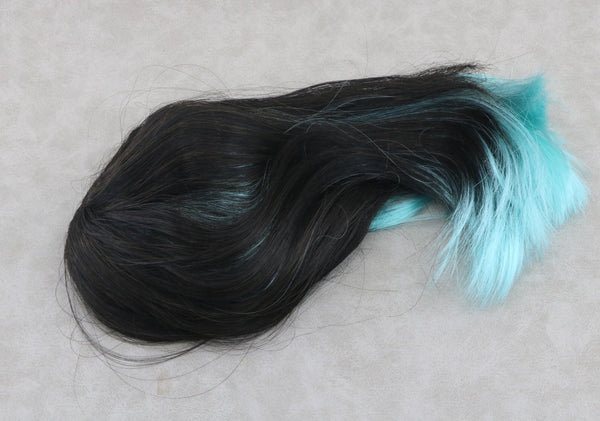 Black Mint Green Ombre Gradient Wig for 18" Doll Custom hair