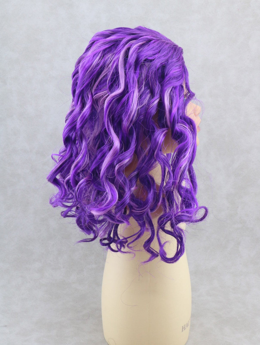 Purple Pink Curly Wig for 18" Doll Custom Hair Replacement