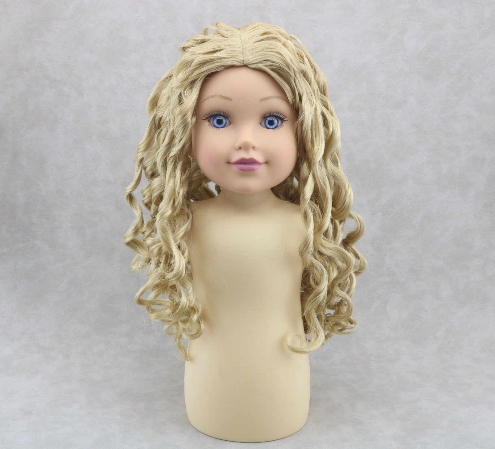 Long Curly Blonde Wig for Tannis Custom 18'' Doll hair