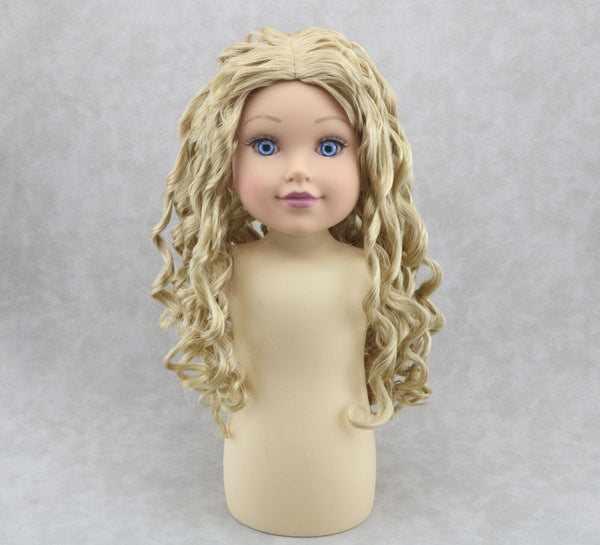 Long Curly Blonde Wig for Tannis Custom 18'' Doll hair