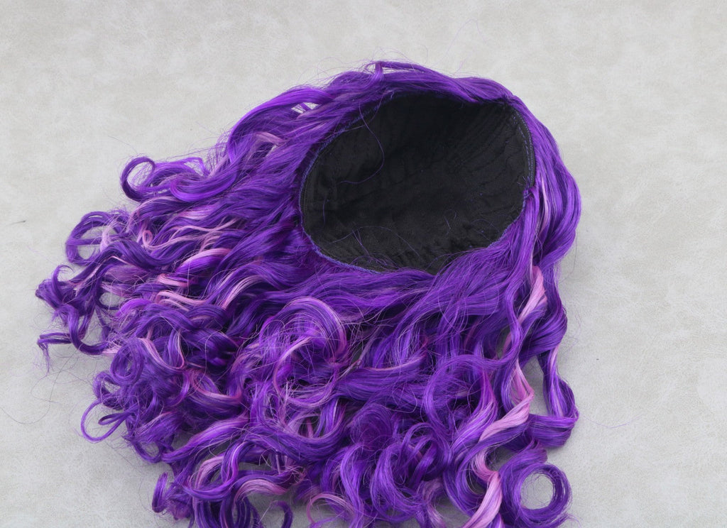 Purple Pink Curly Wig for 18" Doll Custom Hair Replacement