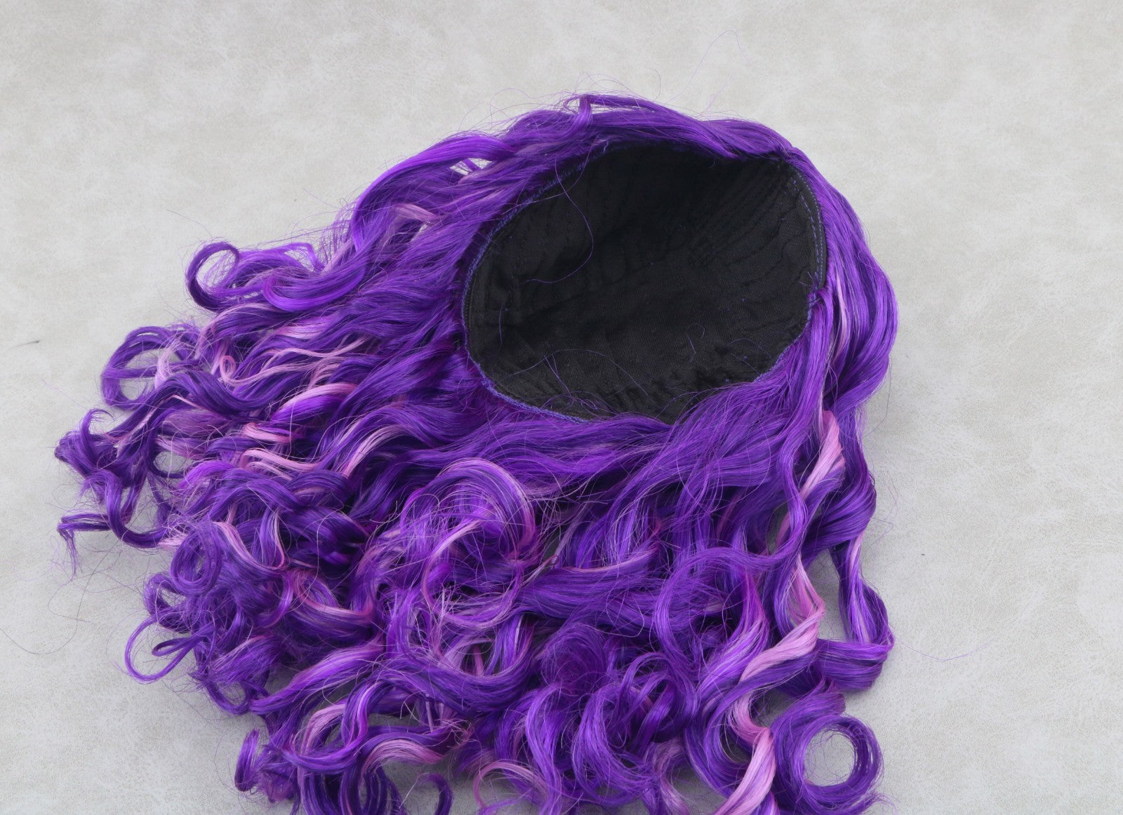 Purple Pink Curly Wig for 18" Doll Custom Hair Replacement