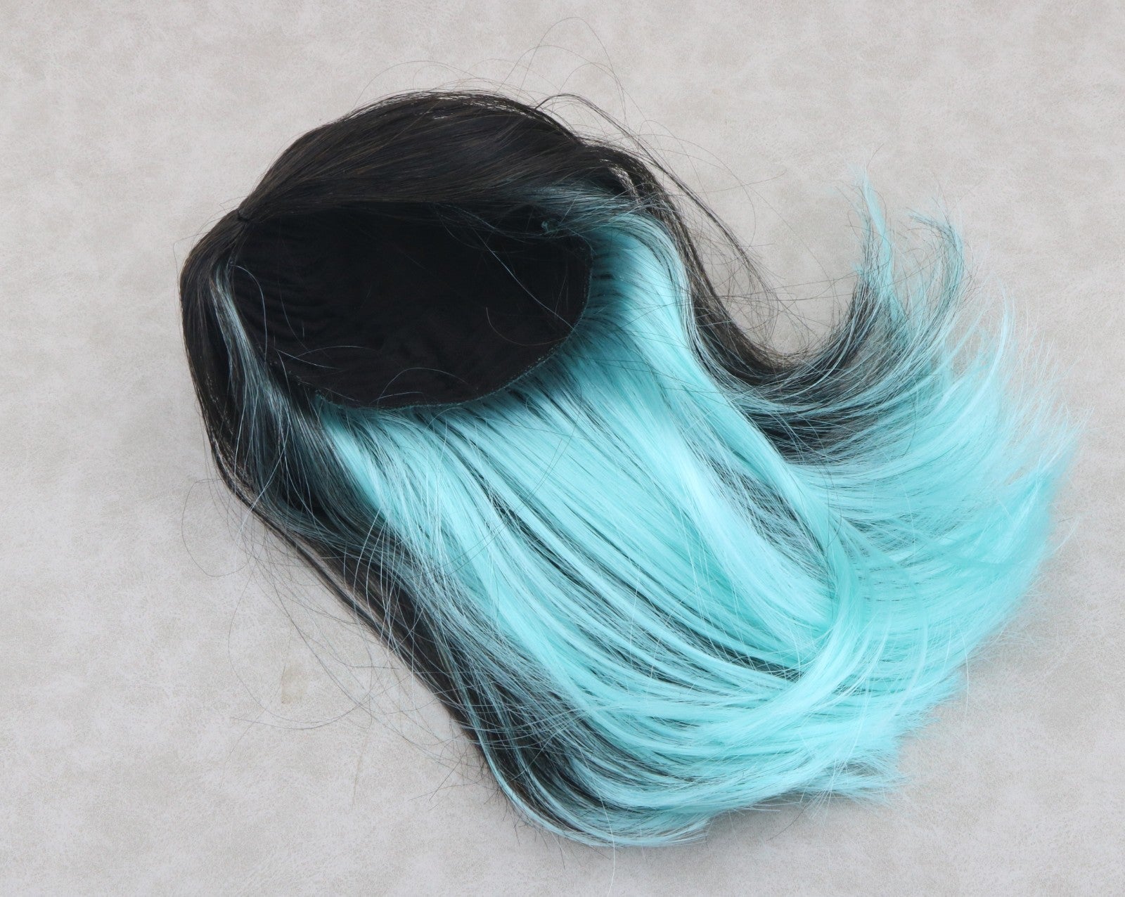 Black Mint Green Ombre Gradient Wig for 18" Doll Custom hair
