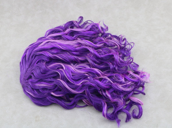 Purple Pink Curly Wig for 18" Doll Custom Hair Replacement