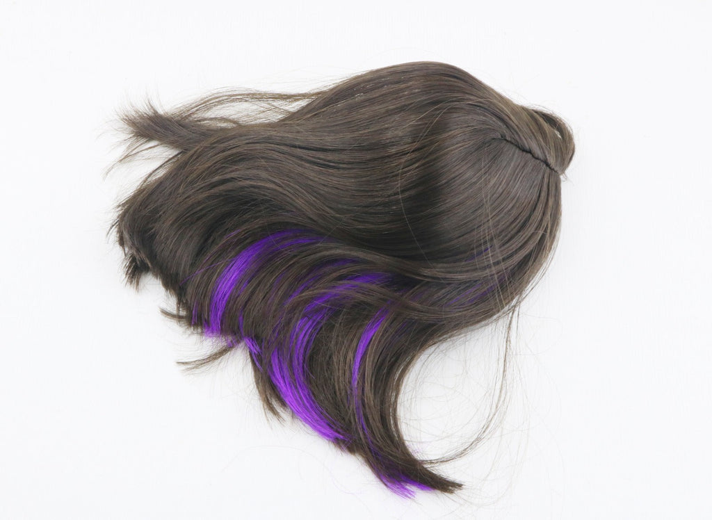 Brunette Wig with Purple Streak for 18" Doll
