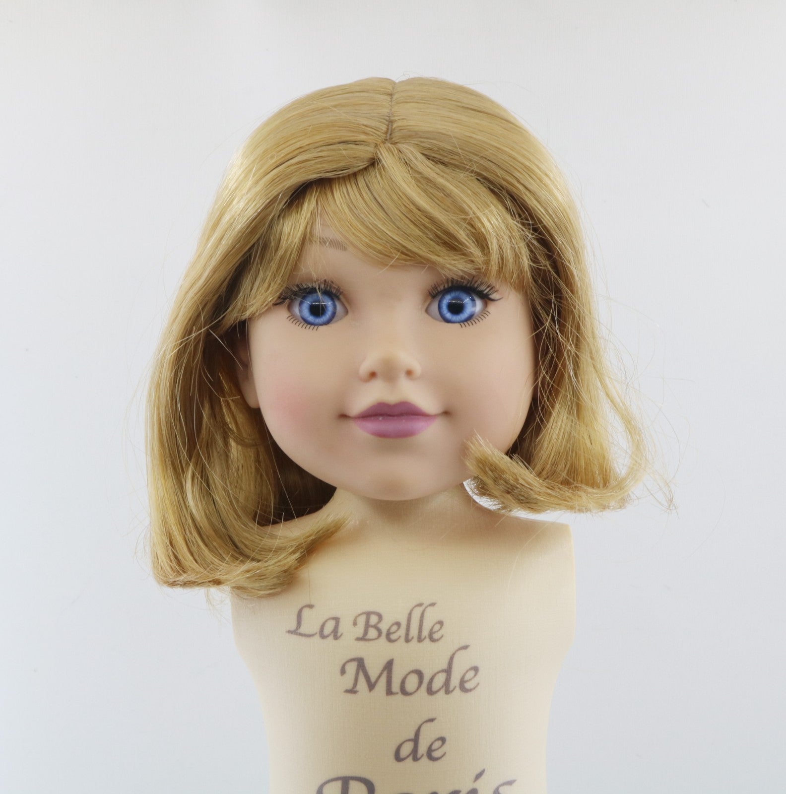 Light Blonde Bangs Shoulder Bob Wig For 18'' Fashion Girl Doll | Synthetic Doll Replacement Hair Accessory Main image