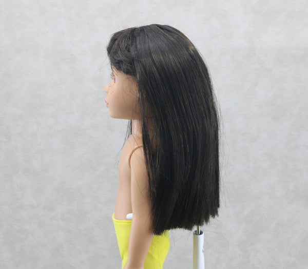 Long Dark brown Wig for 14.5'' Doll WellieWishers hair