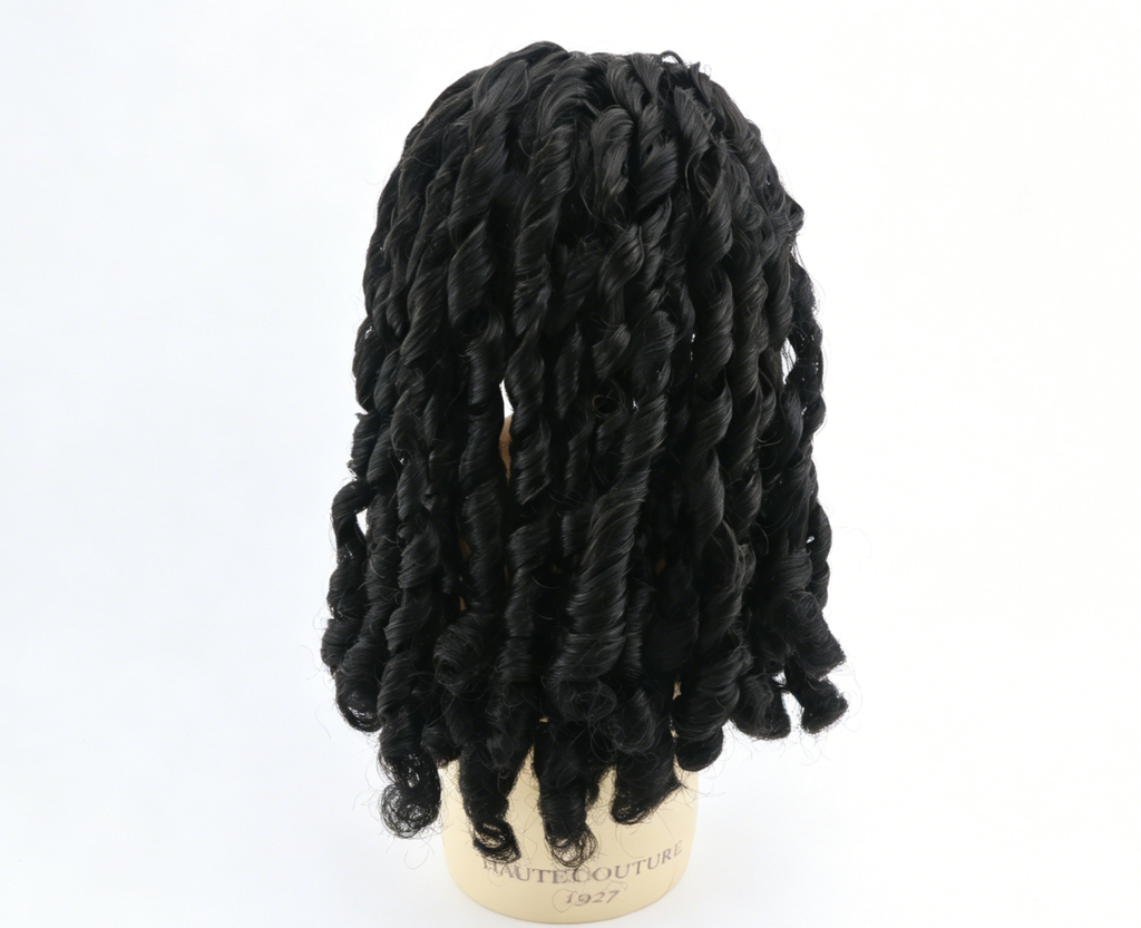 Black Spring Twist Wig For 18'' Fashion Girl Doll | Synthetic Doll Replacement Hair Accessory