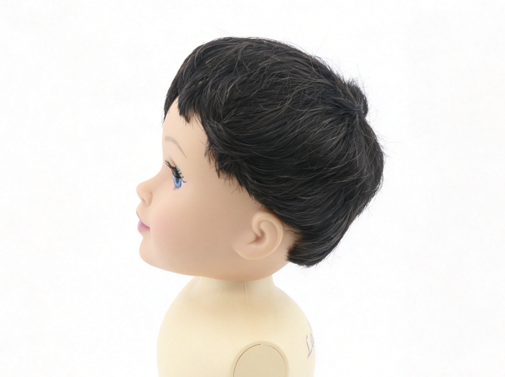 Dark Tea Brown Boy Short Textured Wig For 18'' Fashion Girl Doll | Synthetic Doll Replacement Hair Accessory Main image