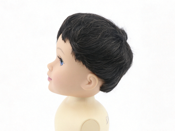 Dark Tea Brown Boy Short Textured Wig For 18'' Fashion Girl Doll | Synthetic Doll Replacement Hair Accessory