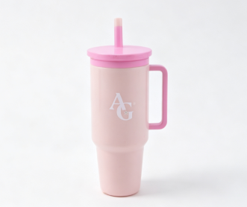 #270 【Pink Tumbler Cup with Straw】 Main image