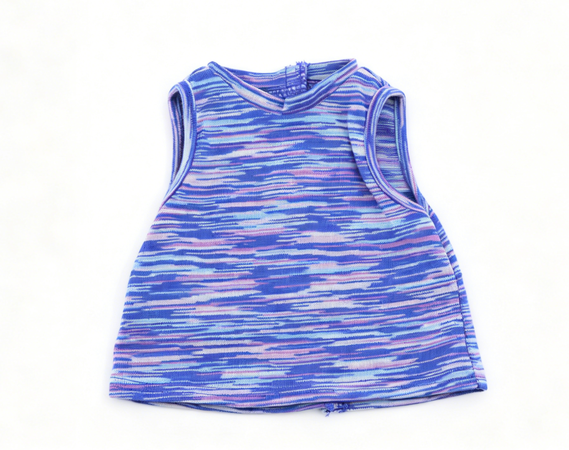 Purple Blue Marled Striped Sleeveless Tank Top FOR 18'' DOLL | Doll Outfit Accessory