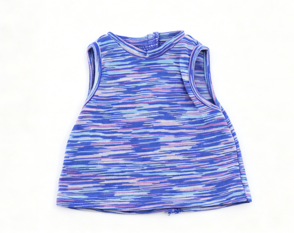 Purple Blue Marled Striped Sleeveless Tank Top FOR 18'' DOLL | Doll Outfit Accessory