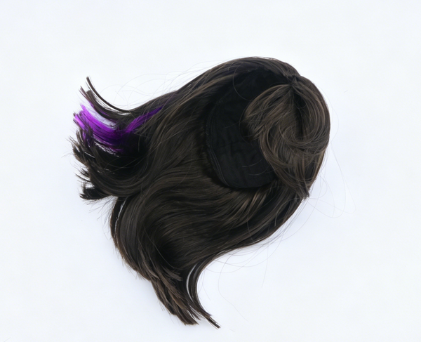 Dark Brown With Purple Side Highlight Bob Wig For 18'' Fashion Girl Doll | Synthetic Doll Replacement Hair Accessory