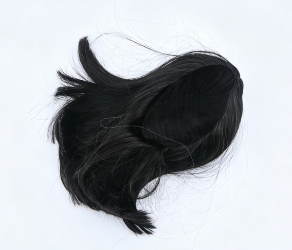 Pure Black Middle Part Shoulder Bob Wig With 8cm Inner Cap For Fashion Girl Doll | Synthetic Doll Replacement Hair Accessory