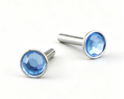 #84 A pair blue rhinestone earrings Main image