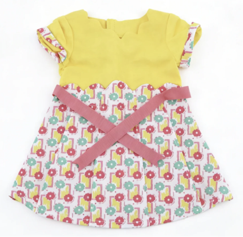 #126 【Yellow Top Floral Print Spliced Dress】 Main image