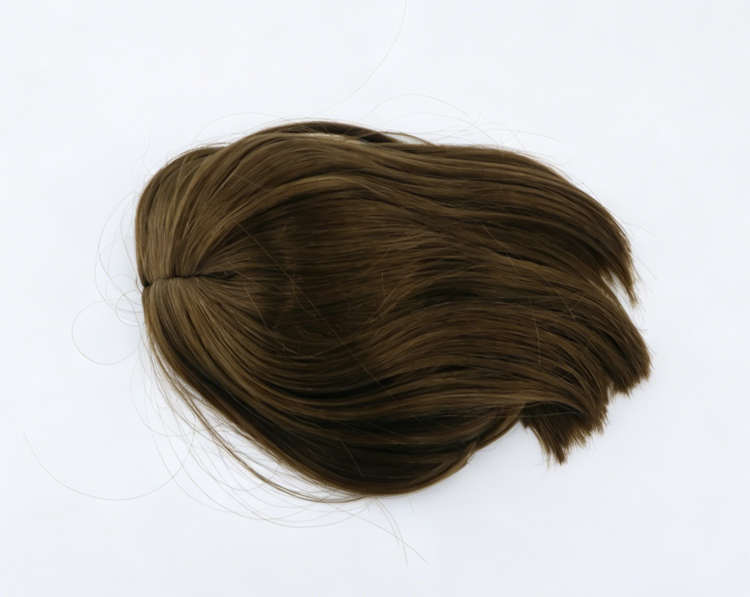 Medium Brown Middle Part Straight Bob Wig With 8cm Inner Diameter For Fashion Girl Doll | Synthetic Doll Replacement Hair Accessory Secondary image