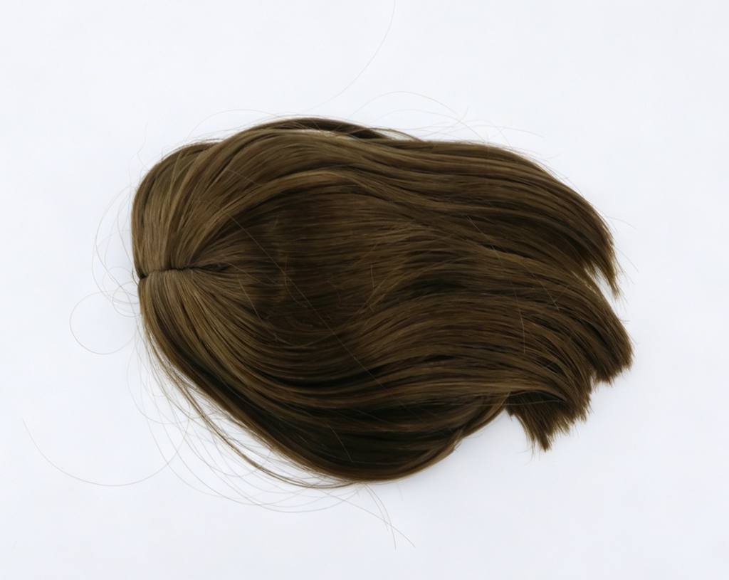 Medium Brown Middle Part Straight Bob Wig With 8cm Inner Diameter For Fashion Girl Doll | Synthetic Doll Replacement Hair Accessory
