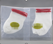 #192 【2 pairs of White Socks with Red Trim for 18'' doll outfit】 Main image
