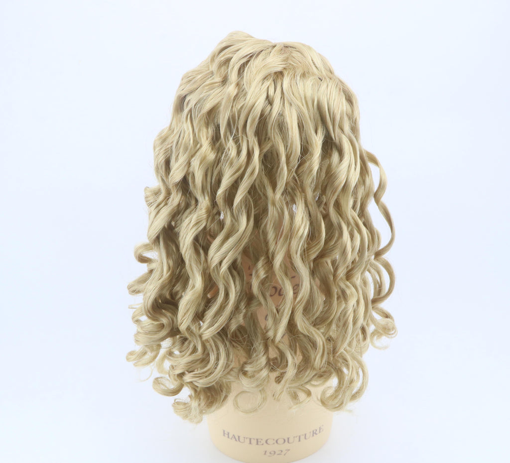 Long Curly Blonde Replacement Wig for Standard 18'' Girl Doll | Soft Synthetic Doll Hairpiece