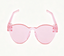 #116 【Transparent Light Pink Half Rim Round Tinted Lens Sunglasses】