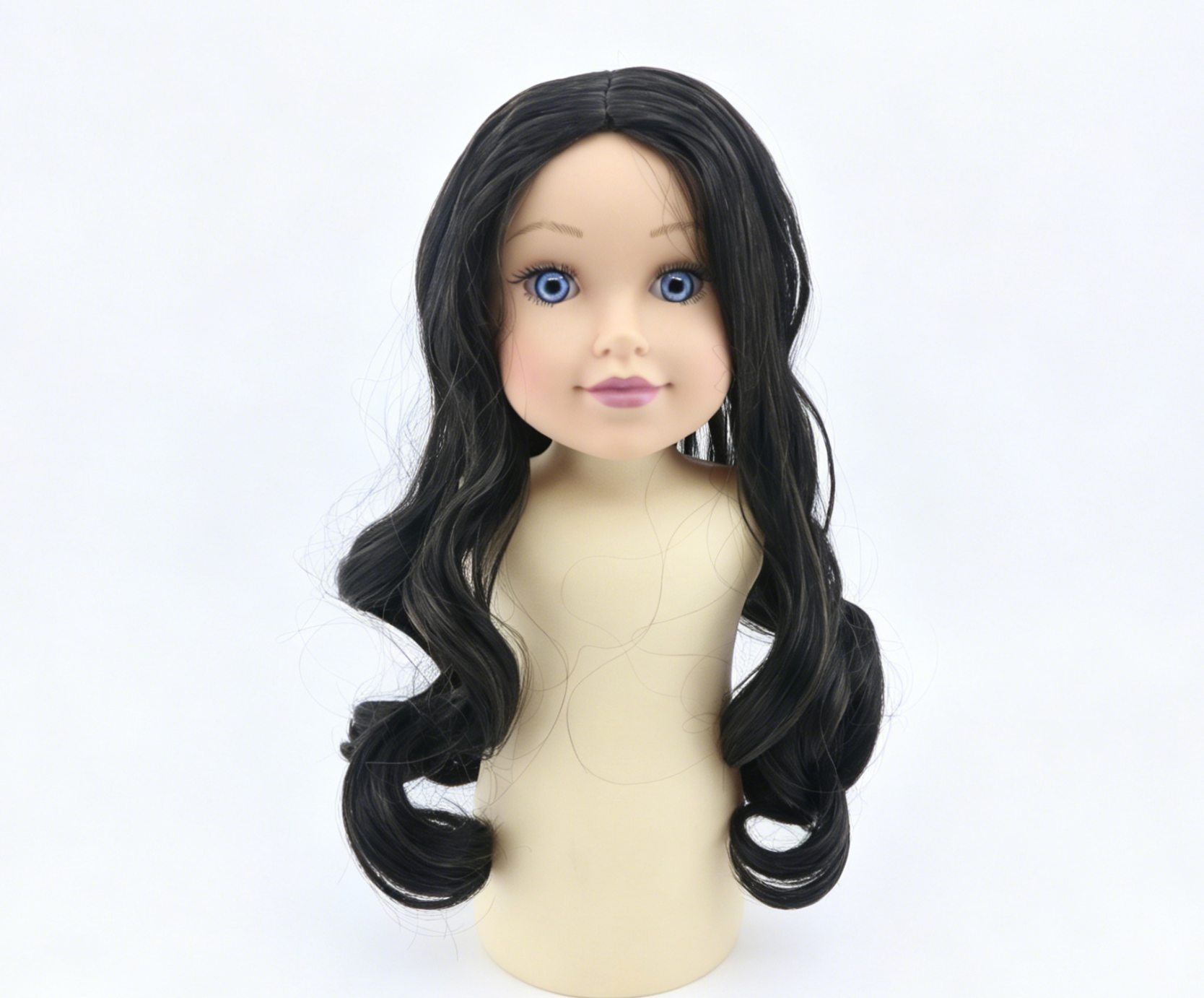 Black Long Loose Wavy Wig For 18'' Fashion Girl Doll | Synthetic Doll Replacement Hair Accessory