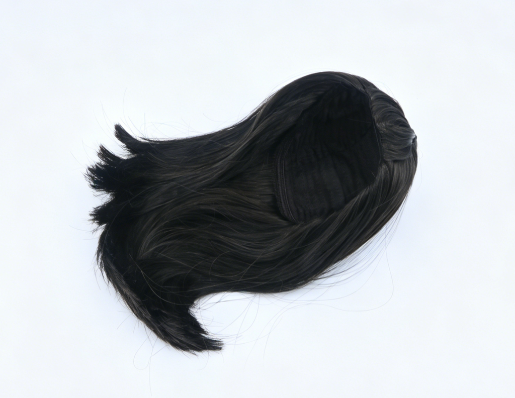 Black Half Up Ponytail Bob Wig For 18'' Fashion Girl Doll | Synthetic Doll Replacement Hair Accessory