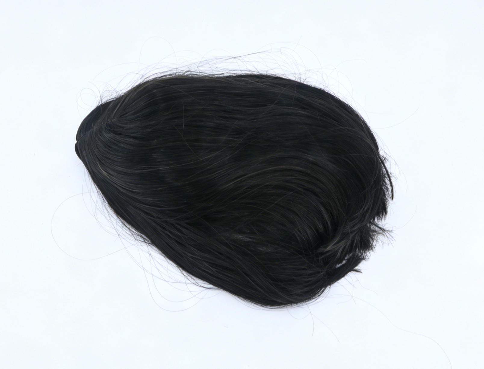 Pure Black Middle Part Shoulder Bob Wig With 8cm Inner Cap For Fashion Girl Doll | Synthetic Doll Replacement Hair Accessory