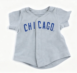 #7 【Grey Chicago Embroidered Baseball Jersey Short Sleeve Sport Top for 18'' doll】 Main image