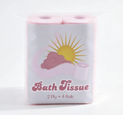 #107 【4 Rolls Pink Bath Tissue Toilet Paper 】 Main image