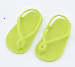 #109 【Neon Green Flip Flops with Rear Heel Strap Summer Beach Sandal】 Main image
