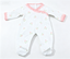 #87 Floral Footed Sleeper White Pink Ruffle Pajamas