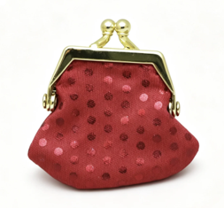 #23 【Ruby Red Sequin Kiss Lock Coin Purse Vintage Handbag FOR 18'' doll】 Main image