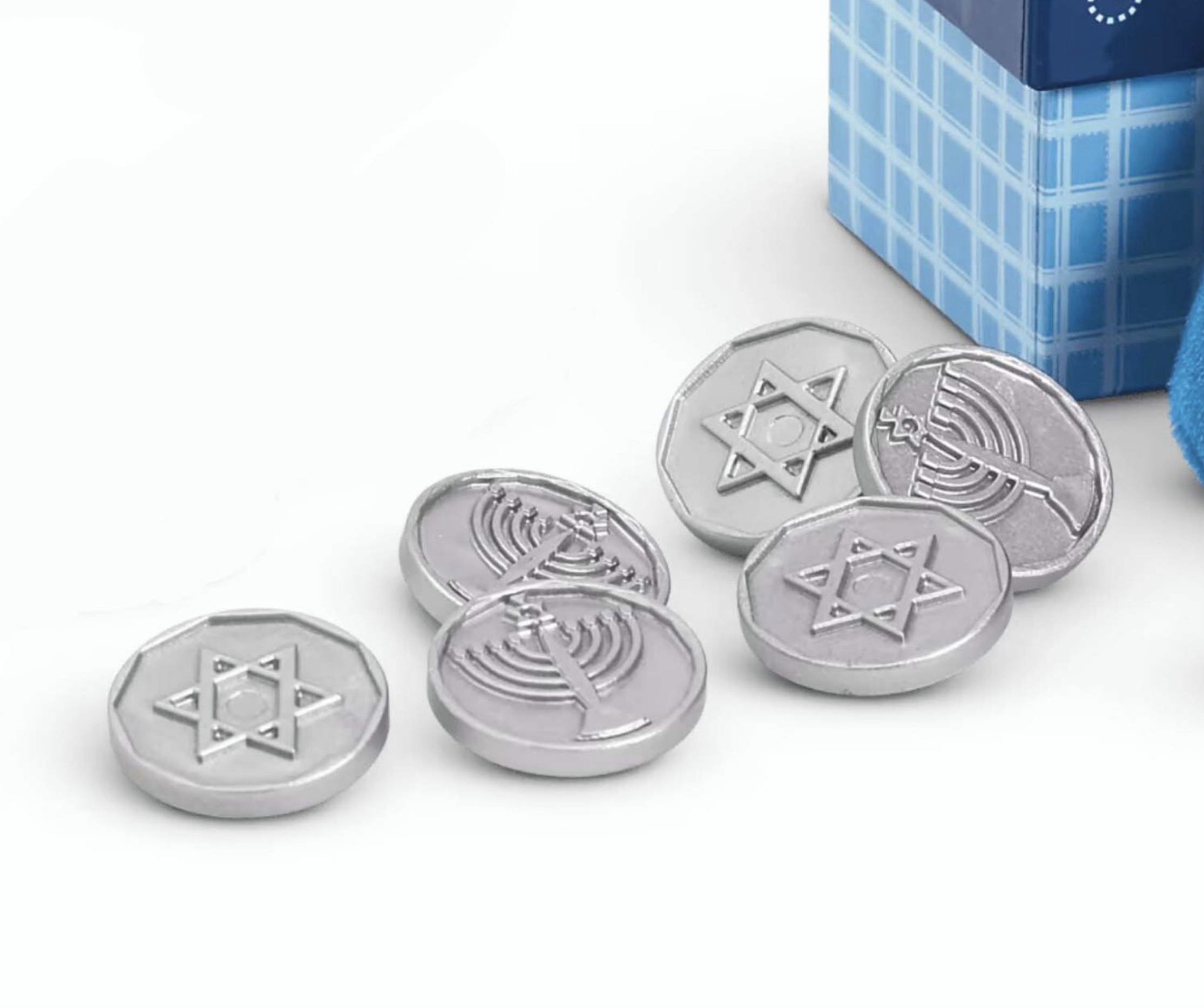 【 Six shiny gelt coins from Hanukkah Gift set for 18'' doll】 Main image