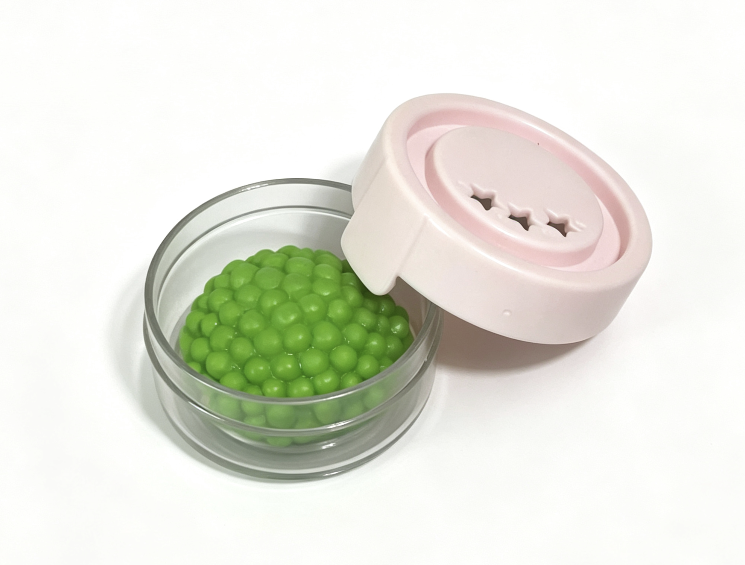 【Peas in containers with pink lids for 15'' doll Bottle-Warming Set】 Main image