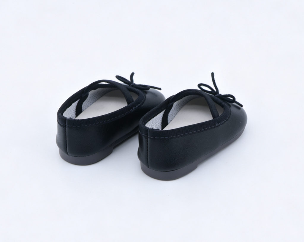 【Black Mary Jane Shoes With Bow Strap For 18'' Doll Accessory】