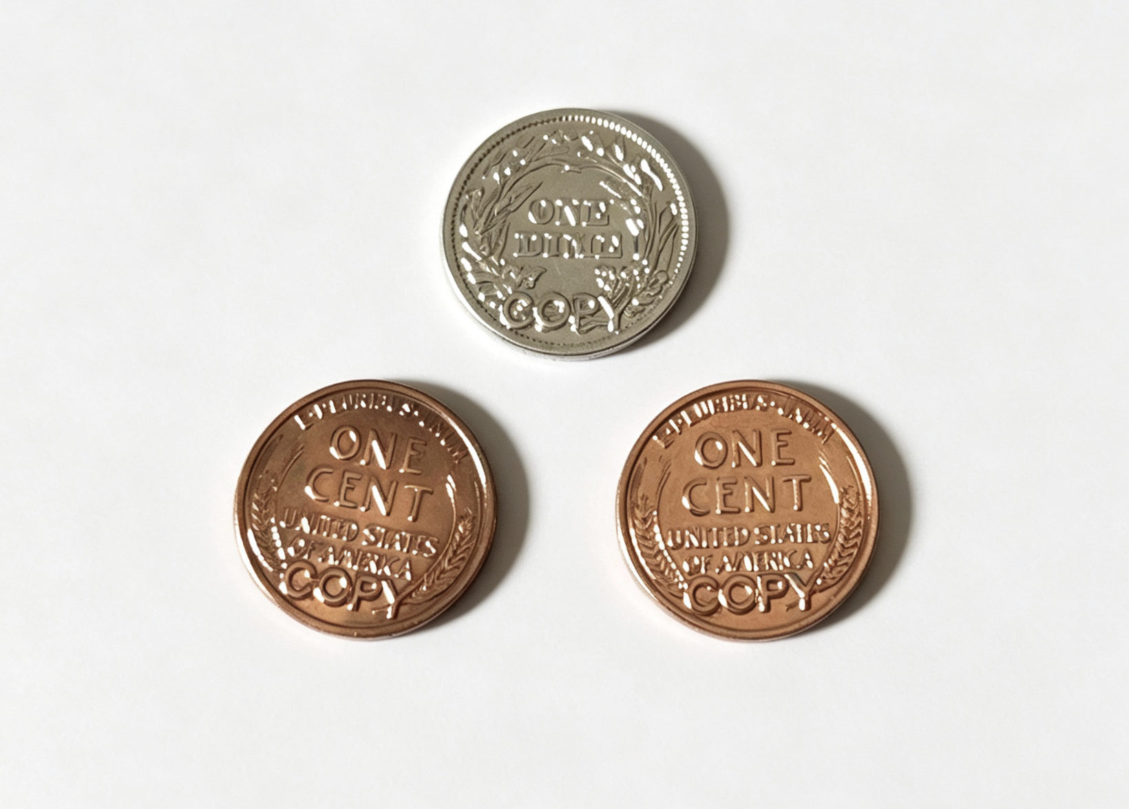 【3 shiny coins gelt for 18'' doll dimes Hanukkah Set】 Secondary image