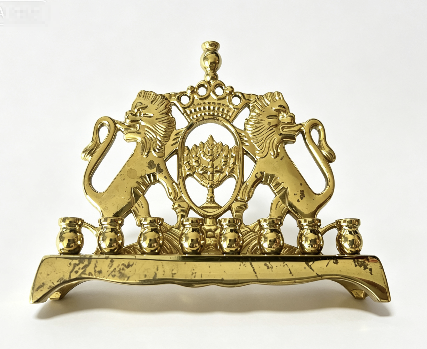 【A metal menorah for 18'' doll REBECA'S Menorah & Dreidel Set】 Main image