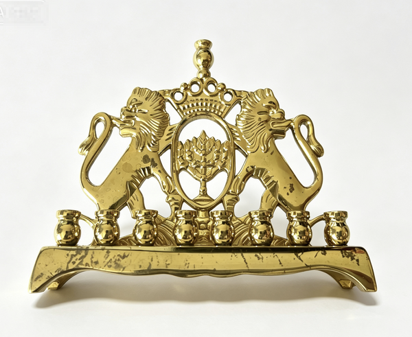 【A metal menorah for 18'' doll REBECA'S Menorah & Dreidel Set】