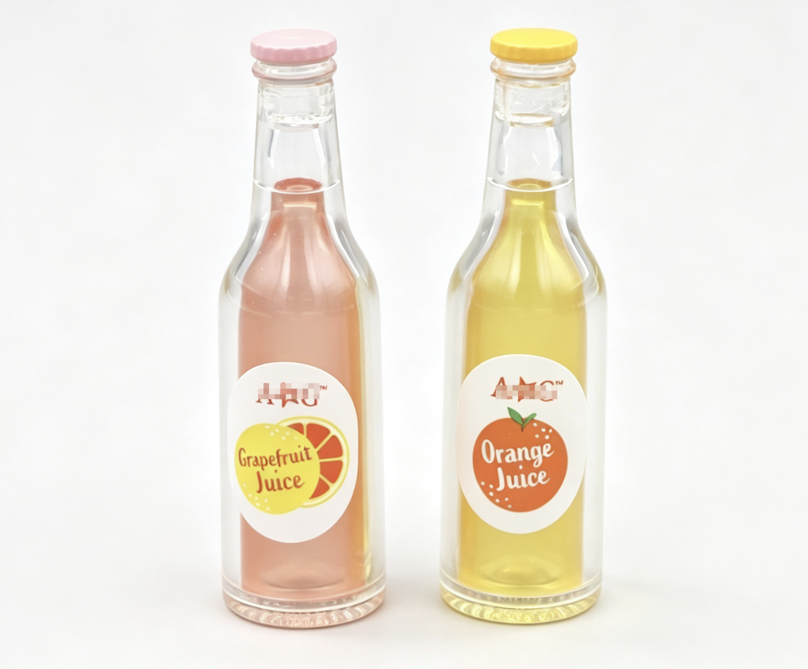 【Set 2 Juice Bottles of Orange & Grapefruit From Coffee Shop for 18'' doll】 Main image