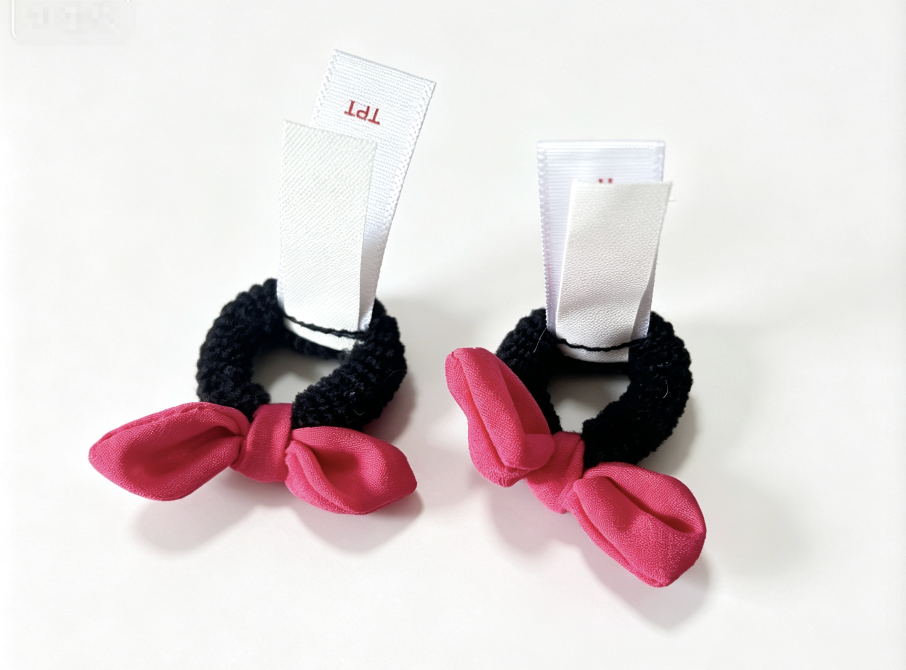 【Pink Bow Black Hair Ties For 18'' Doll Accessories】 Secondary image