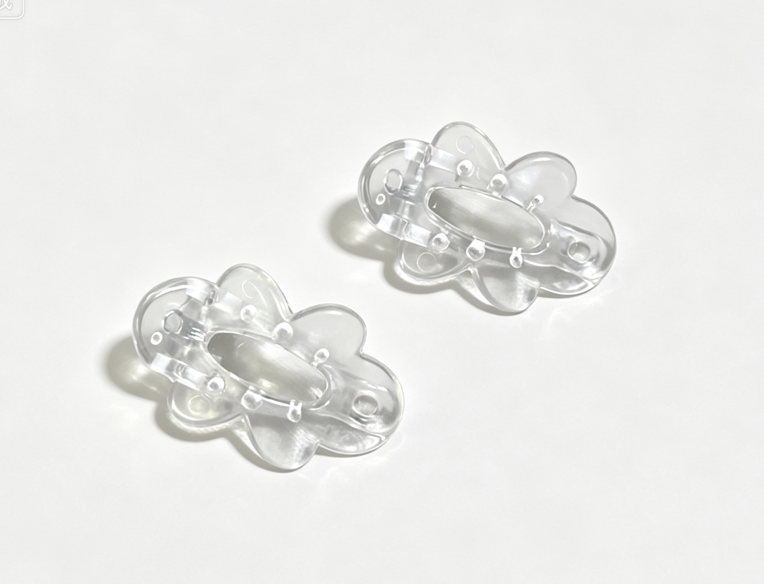 【2pcs Clear Flower Hair Clips For 18'' Doll】 Main image
