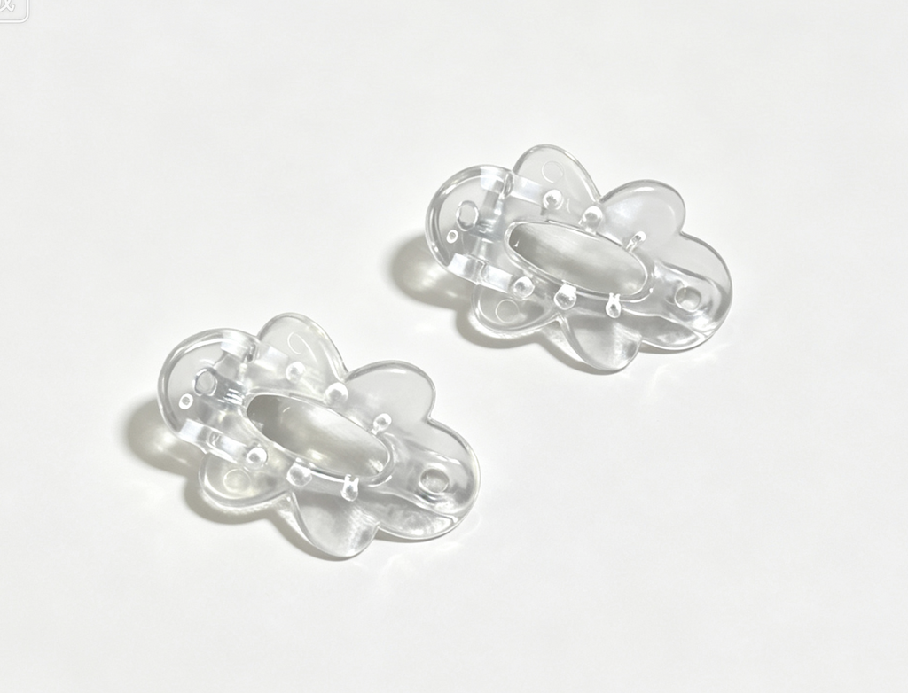 【2pcs Clear Flower Hair Clips For 18'' Doll】